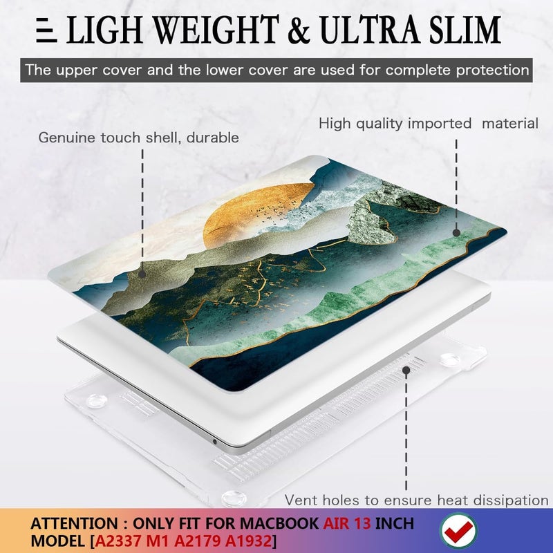 CISSOOK Mountain Case for MacBook Air 13 inch 2020 2021 2019 2018 Release Model A2337 M1 A2179 A1932 with Touch ID, Plastic Sunshine and Mountain Scenery Cover for MacBook Air 13" with Keyboard Cover - Image 4